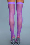 1931 Nylon Fishnet Thigh Highs Purple