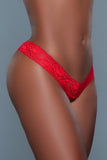 BW1160R V Cut Lace Panties - Red