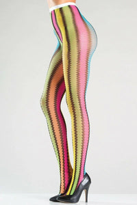 BW776 Pantyhose Rainbow Zigzag