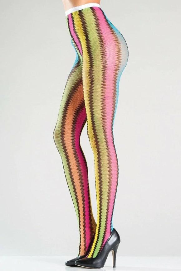 BW776 Pantyhose Rainbow Zigzag