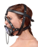 Plug It Up Leather Head Harness with Mouth Gag