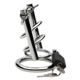 Stainless Steel Urethral Spreader CBT Chastity Cage