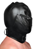 Bondage Hood with Posture Collar and Zippers